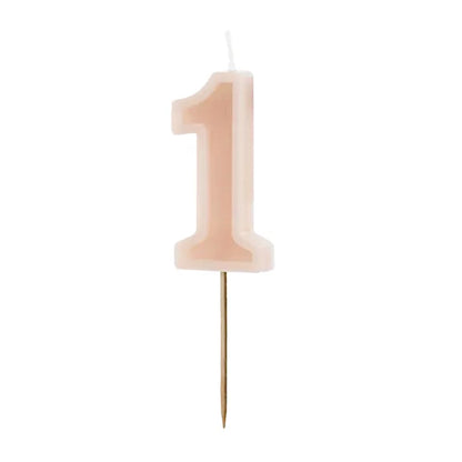 Light Pink Numbers 0-9 Candles