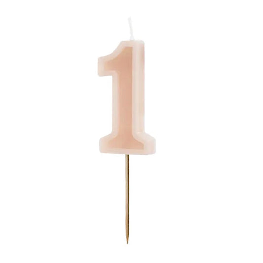 Light Pink Numbers 0-9 Candles