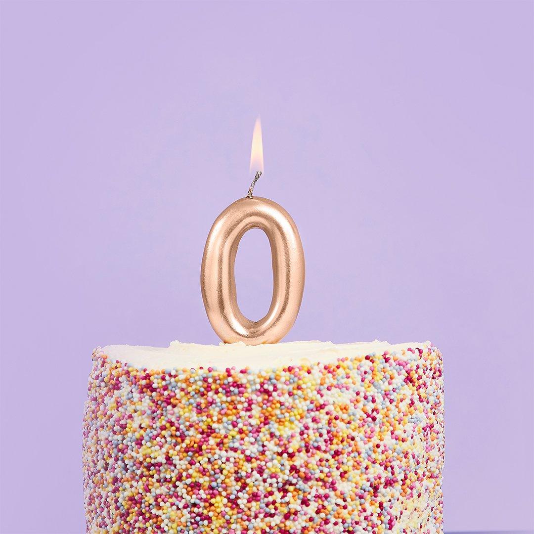 Metallic Gold Numbers 0-9 Candles