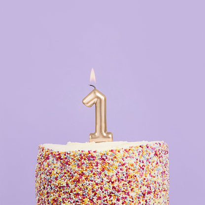 Metallic Gold Numbers 0-9 Candles