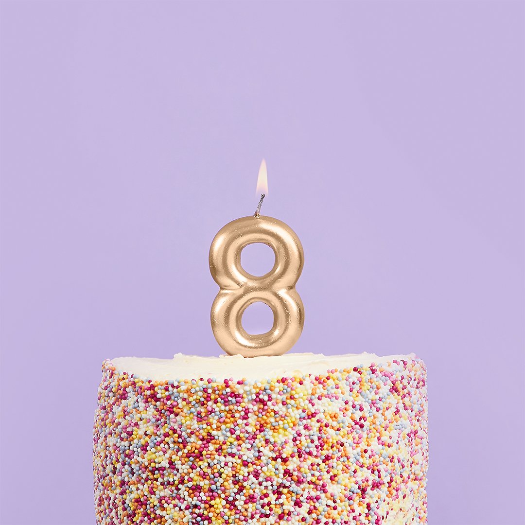 Metallic Gold Numbers 0-9 Candles