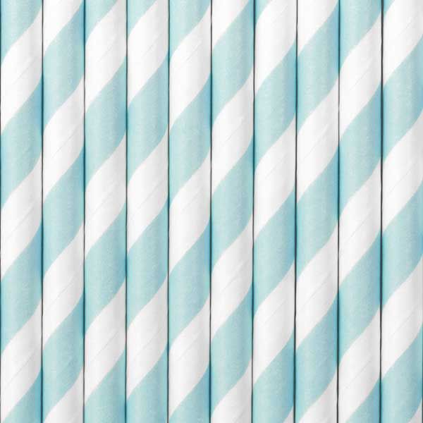 Blue Striped Paper Straws