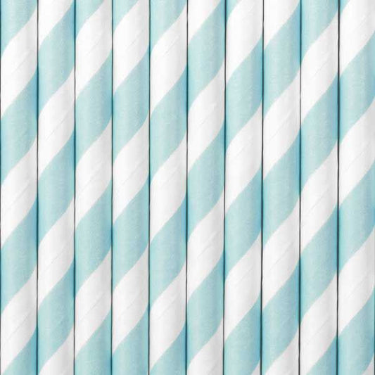 Blue Striped Paper Straws