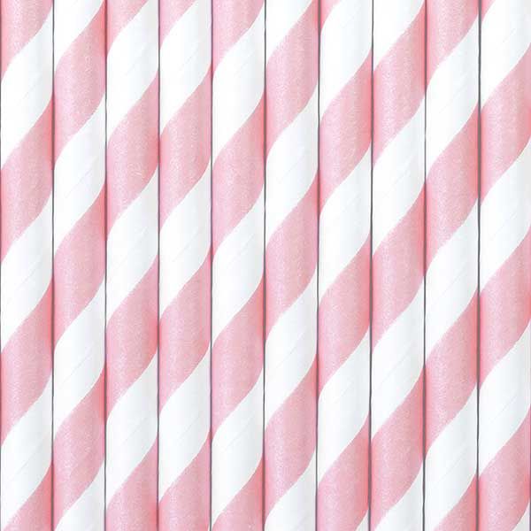 Pink Striped Paper Straws