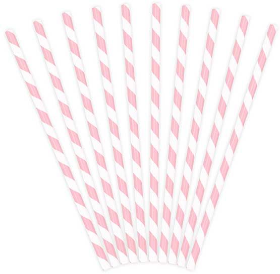 Pink Striped Paper Straws