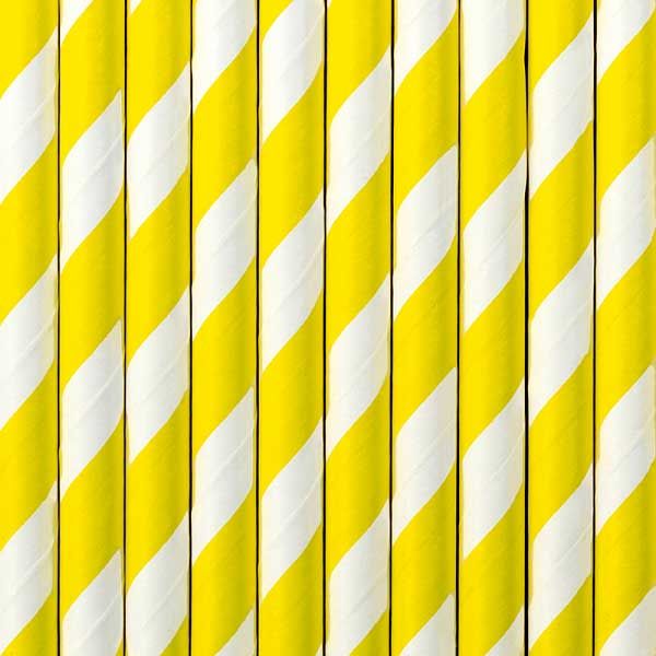 Yellow Striped Paper Straws