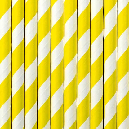 Yellow Striped Paper Straws