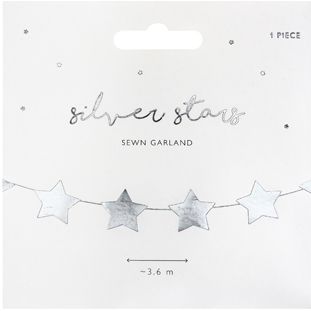 Silver Star Foil Garland