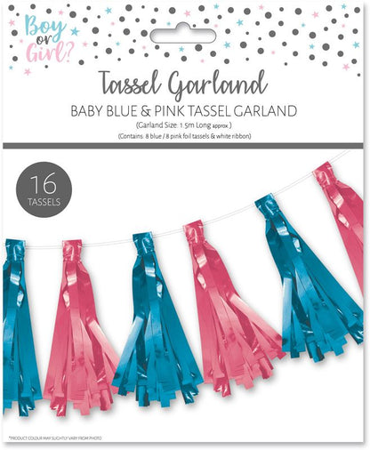 Blue & Pink Tassel Garland