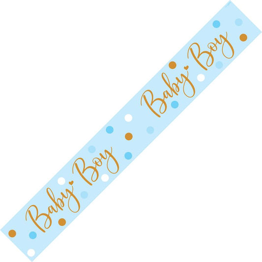 Baby Boy Foil Banner