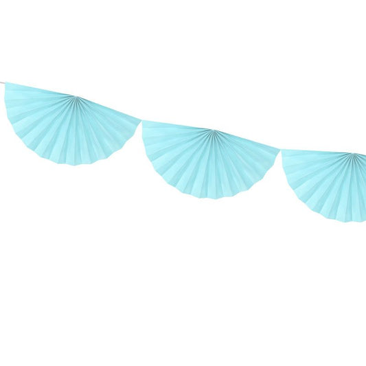 Blue Paper Fan Garland