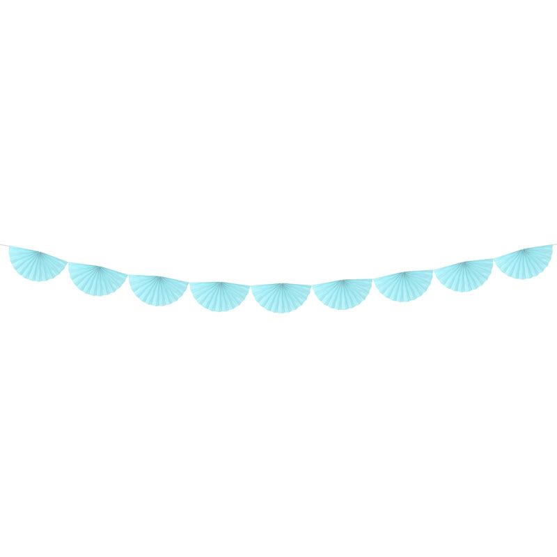 Blue Paper Fan Garland