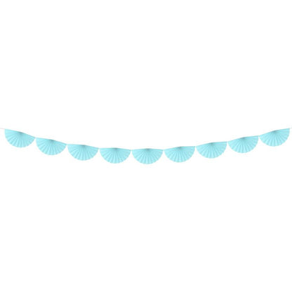 Blue Paper Fan Garland