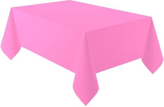 Bubblegum Pink Plastic Table Cover