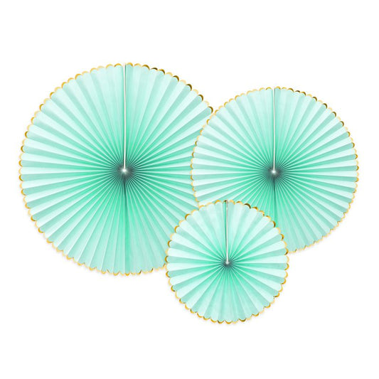 Mint & Gold Rosette Decorations