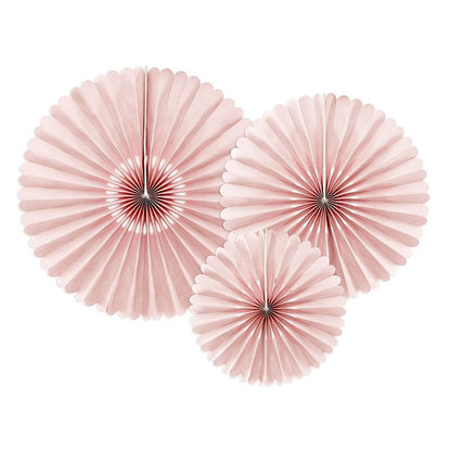 Rose Pink Rosette Decorations - 3 Pack