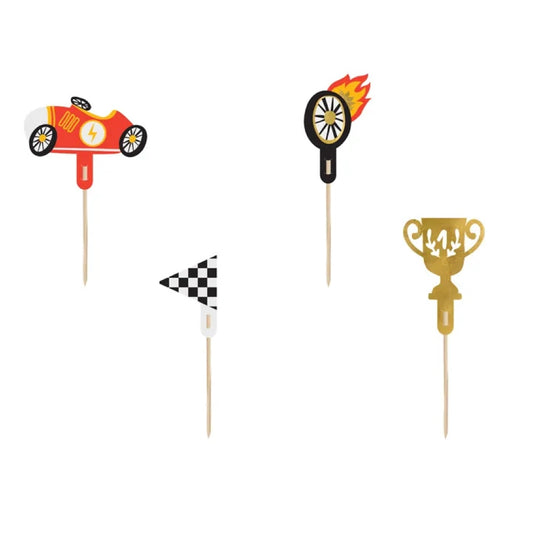 4 Racing Themed Cake Toppers