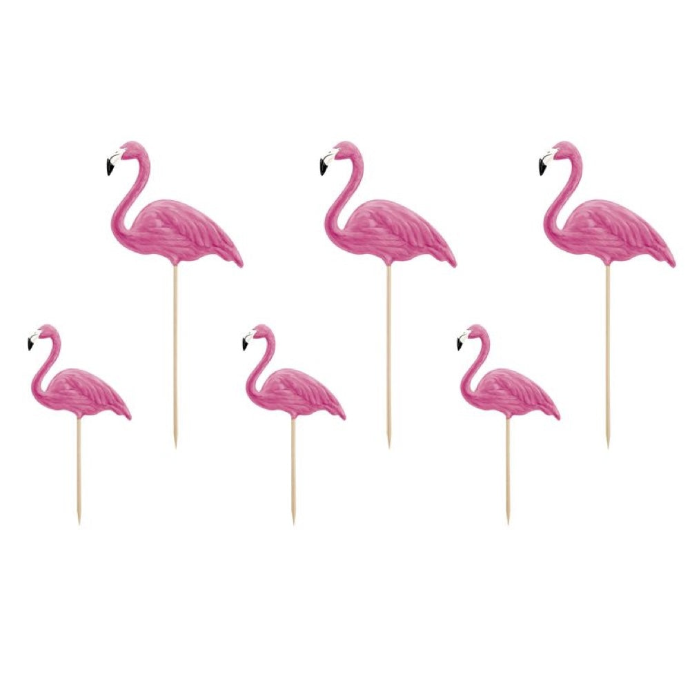 6 Flamingo Cake Toppers