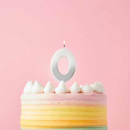 Silver Ombre Numbers 0-9 Candles
