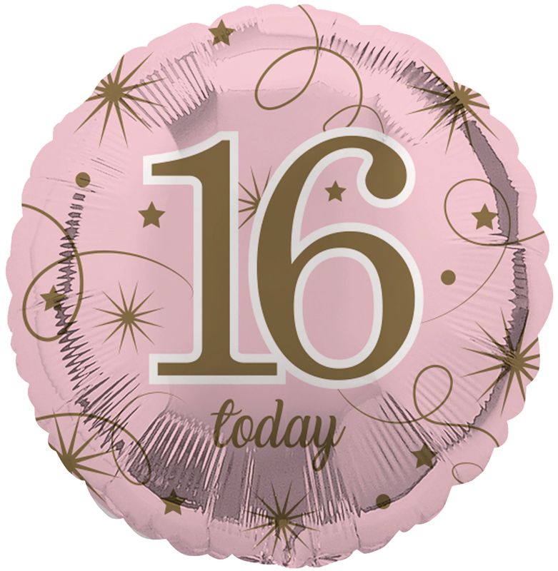 16th Birthday Pink Foil Balloon