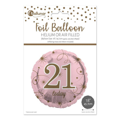 21st Birthday Pink Foil Balloon