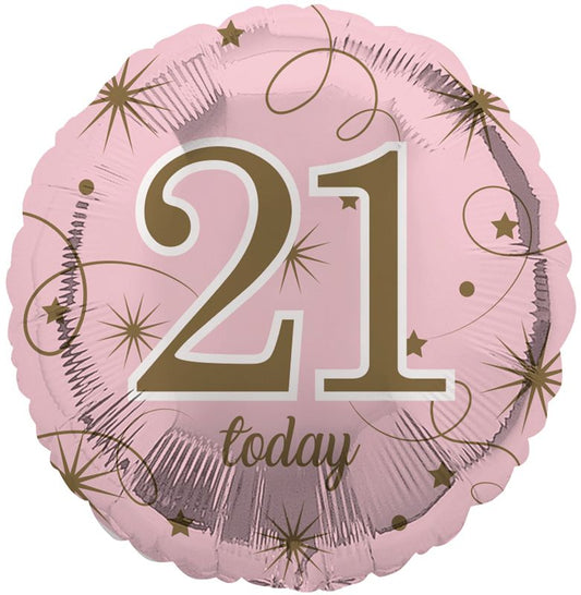 21st Birthday Pink Foil Balloon
