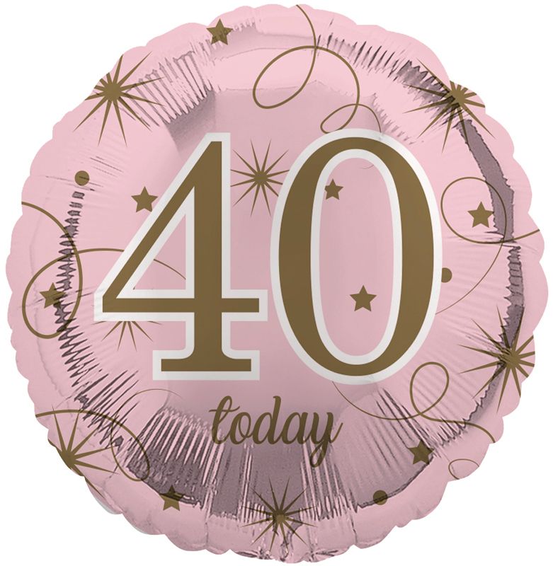 40th Birthday Pink Foil Balloon