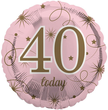 40th Birthday Pink Foil Balloon