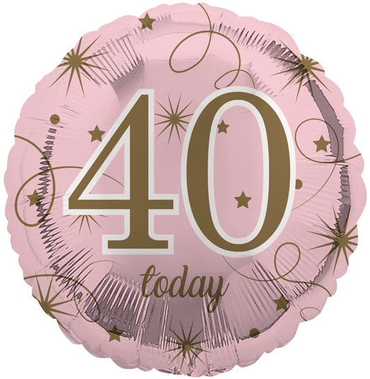 40th Birthday Pink Foil Balloon
