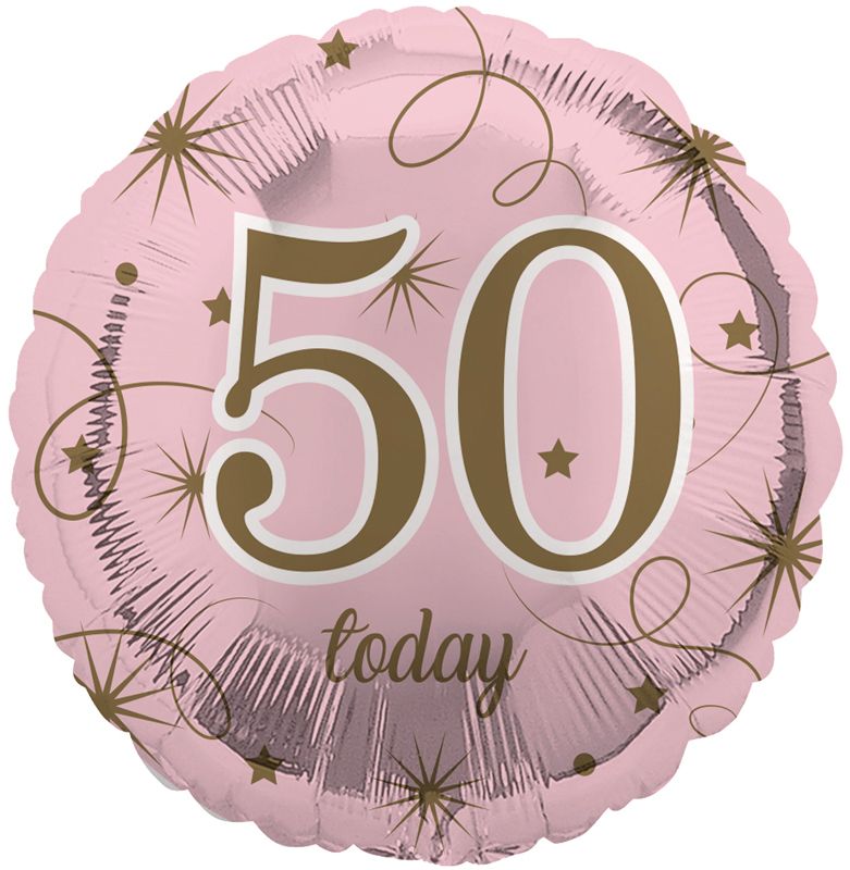 50th Birthday Pink Foil Balloon