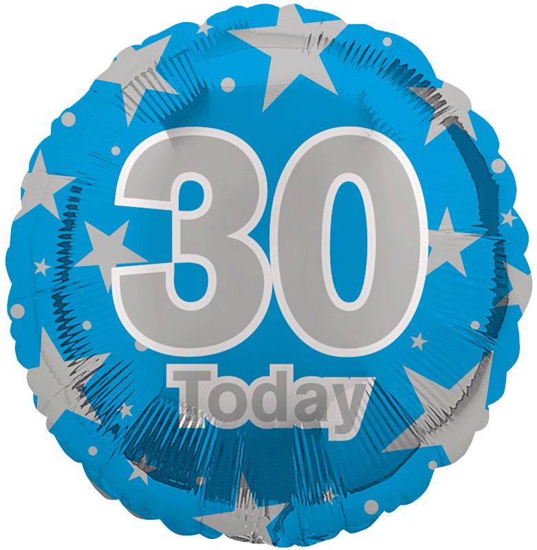 30th Birthday Blue Foil Balloon