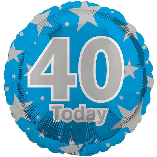 40th Birthday Blue Foil Balloon