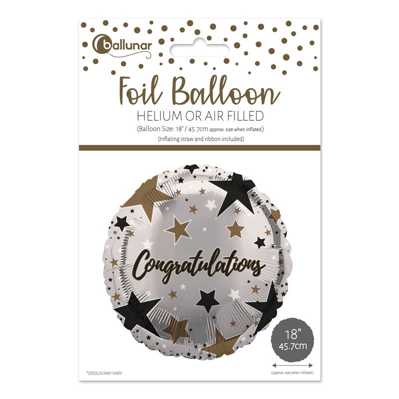 Black & Gold Congratulations Balloons