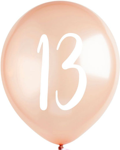 13th Birthday Rose Gold Balloons