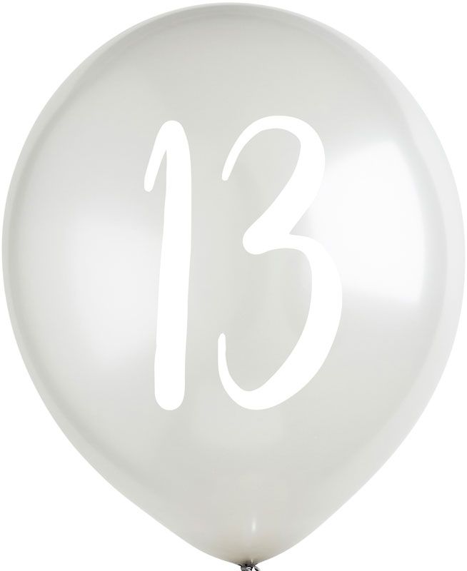 13th Birthday Silver Balloons