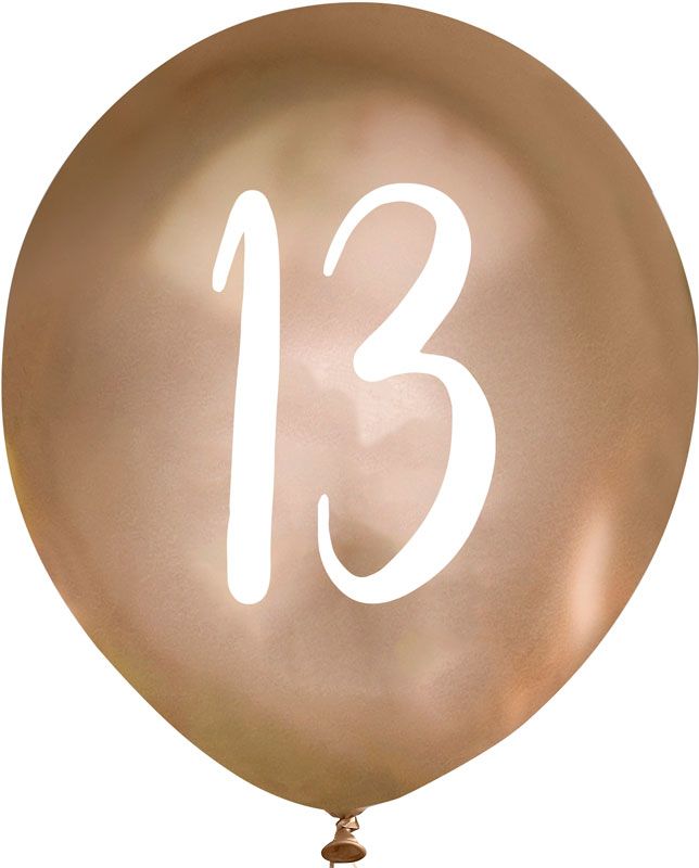 13th Birthday Gold Balloons