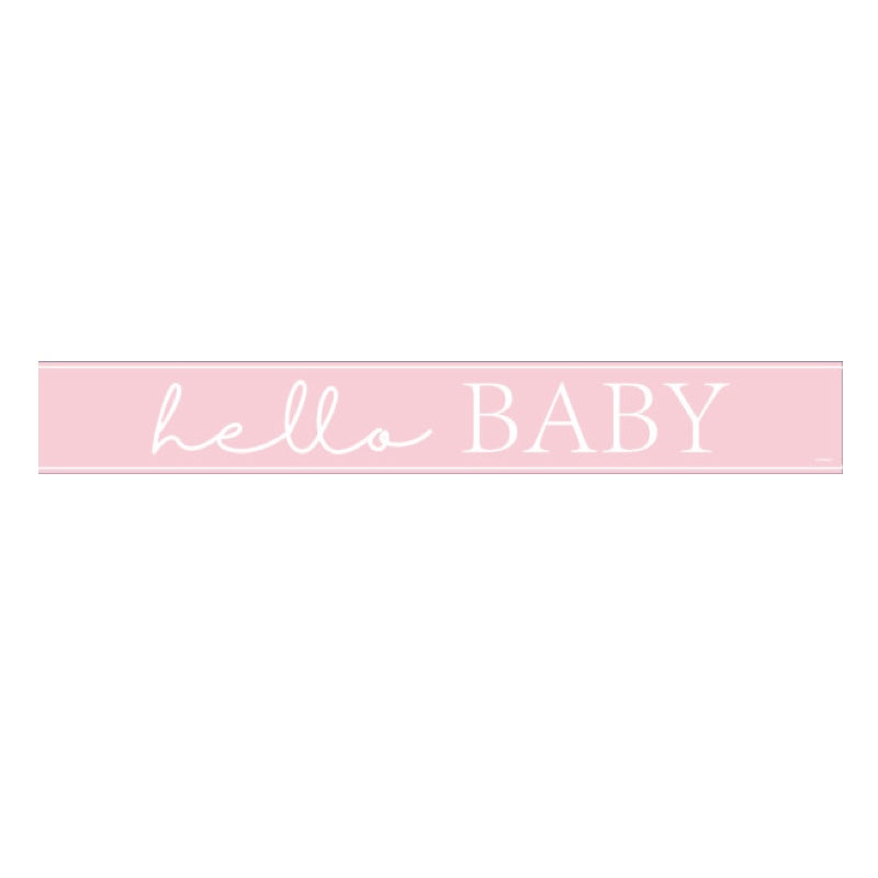 Pink Hello Baby Banner