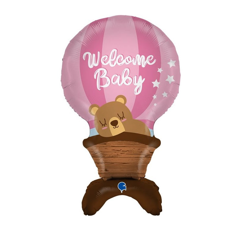 Standing Pink Baby Bear Balloon