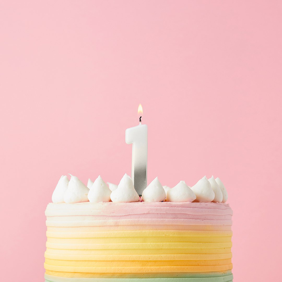 Silver Ombre Numbers 0-9 Candles