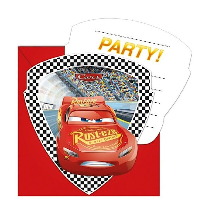 6 Disney Cars Invitations