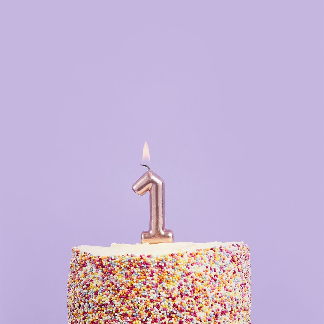 Metallic Rose Gold Numbers 0-9 Candles