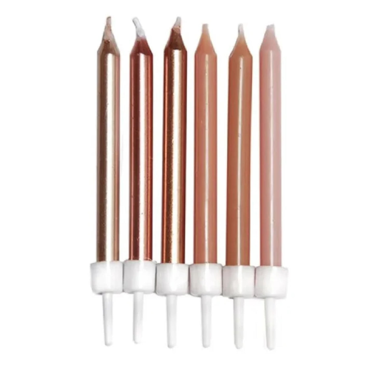 12 Nude Mixed Metallic Candles