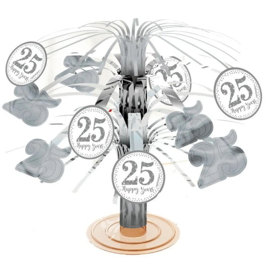 Silver Anniversary Table Decoration