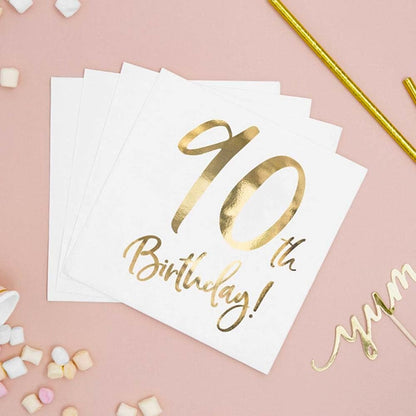 90th Birthday Gold Napkins