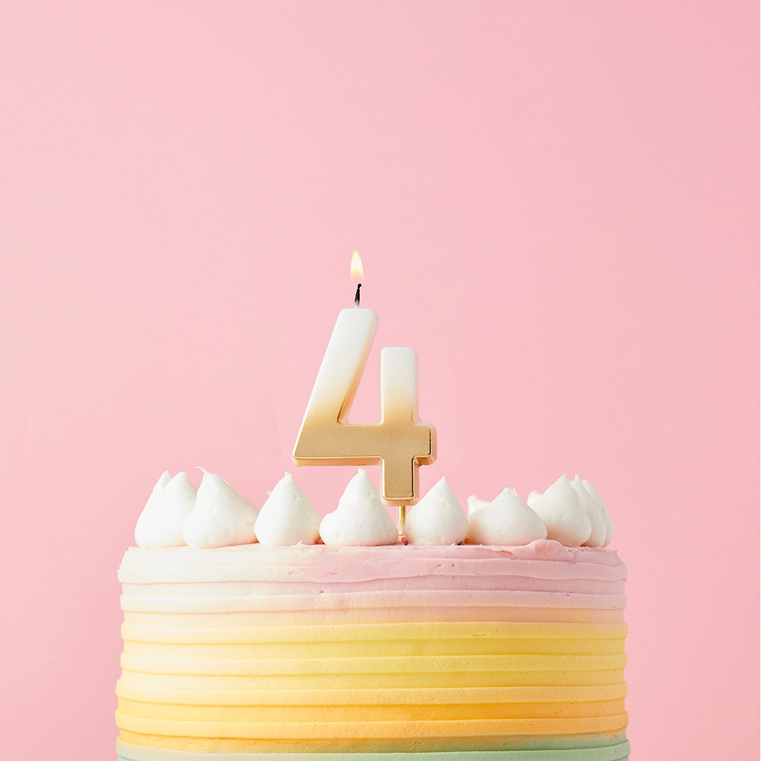 Gold Ombre Numbers 0-9 Candles