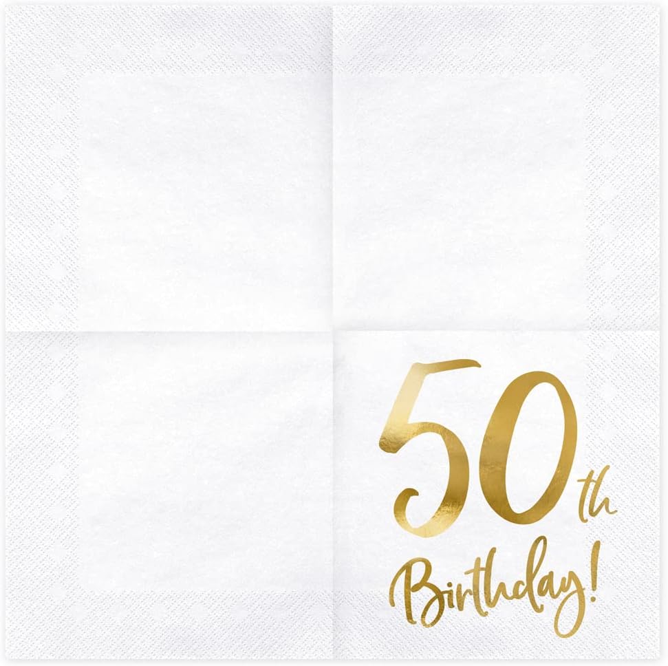 50th Birthday Gold Napkins