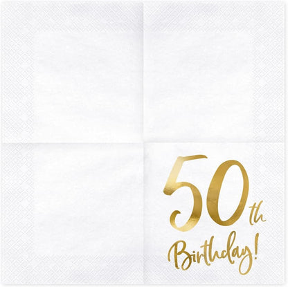 50th Birthday Gold Napkins