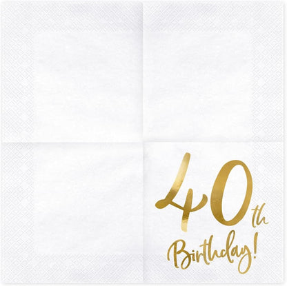 40th Birthday Gold Napkins