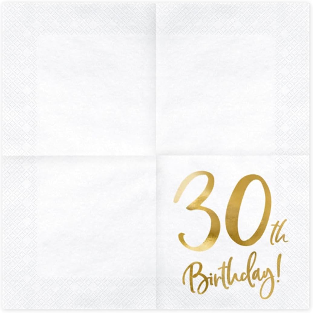 30th Birthday Gold Napkins