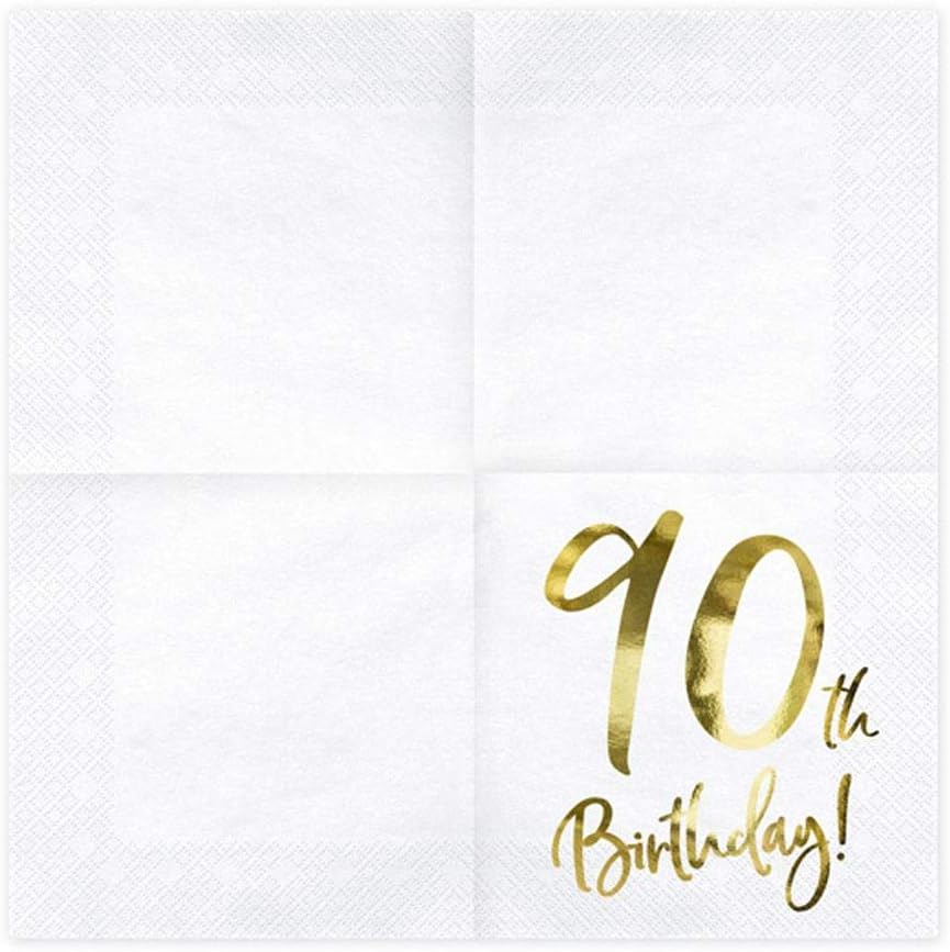 90th Birthday Gold Napkins